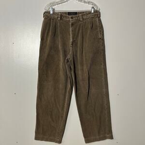 Vintage Abercrombie And Fitch Men’s 34x30 Brown Pleated Corduroy Wide Leg Pants